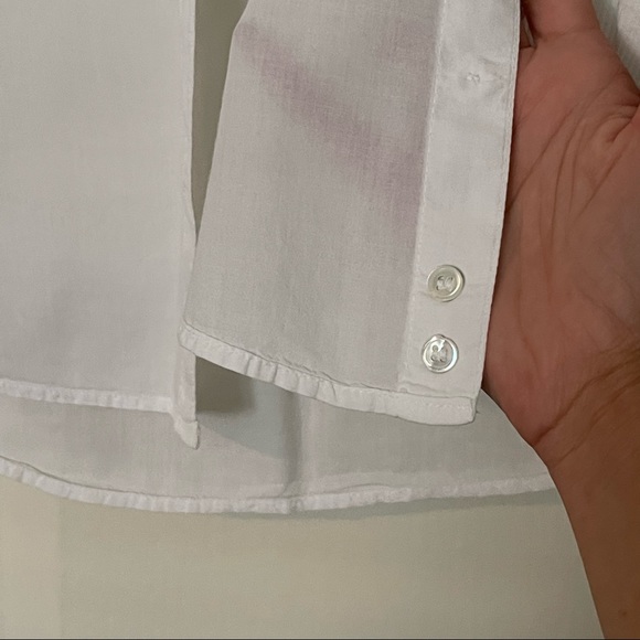 James Perse Slub Side Panel Button Front Shirt in White Size 2 - Picture 5 of 9